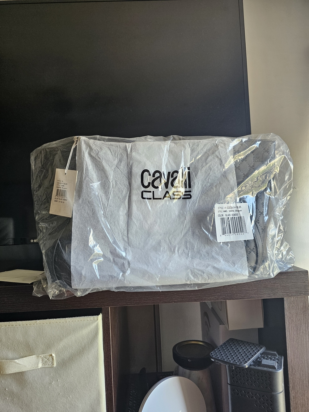 Cavalli Class Logo Dust Bag - Black with Black Logo